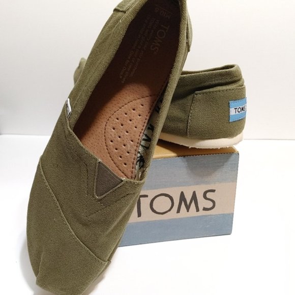 TOMS Olive Canvas Men's Classics - Picture 1 of 5